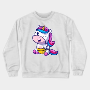 Cute Baby Unicorn Cartoon Crewneck Sweatshirt